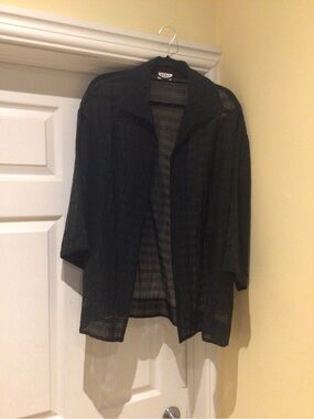 Weill Paris Sheer Refined Textured Silk Cardigan Timeless Elegance